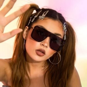 Fashion Metal Decor Frame Square Sunglasses