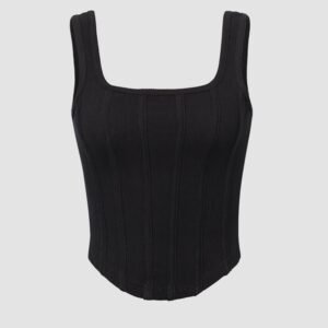 Square Neck Seam Detail Corset Top