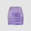 Solid Satin Mini Skirt
