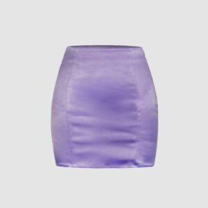 Solid Satin Mini Skirt