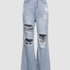 Ripped Wide Leg Jean