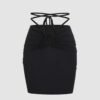 Drawstring Tie Waist Mini Skirt