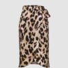 Leopard Print Knot Midi Skirt