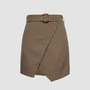 Check Print Mini Skirt
