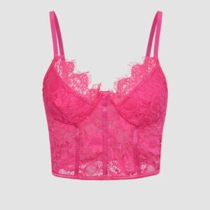 Hot Pink Lace Corset Top
