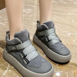 Fleece Warm Buckle Strap Shoes