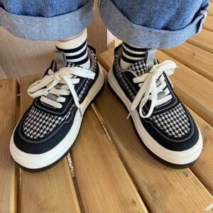 Casual Houndstooth Sports Women Sneakers