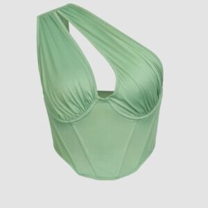 One Shoulder Cut-Out Corset Top
