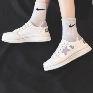 Preppy Style Versatile White Lace Up Shoes
