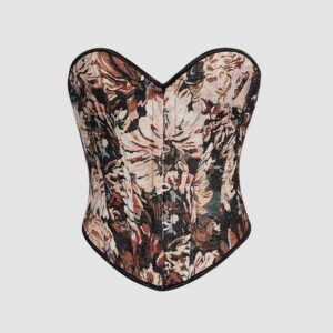 Floral Jacquard Corset Top
